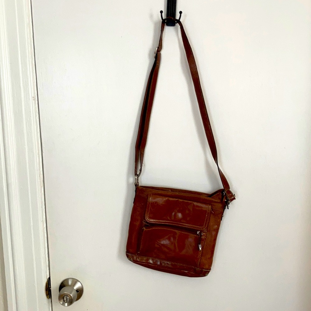 Brown leather purse
